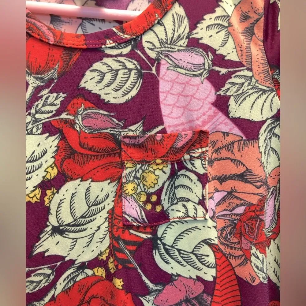 LuLaRoe rose print scarlett dress, size 2 (2-4)